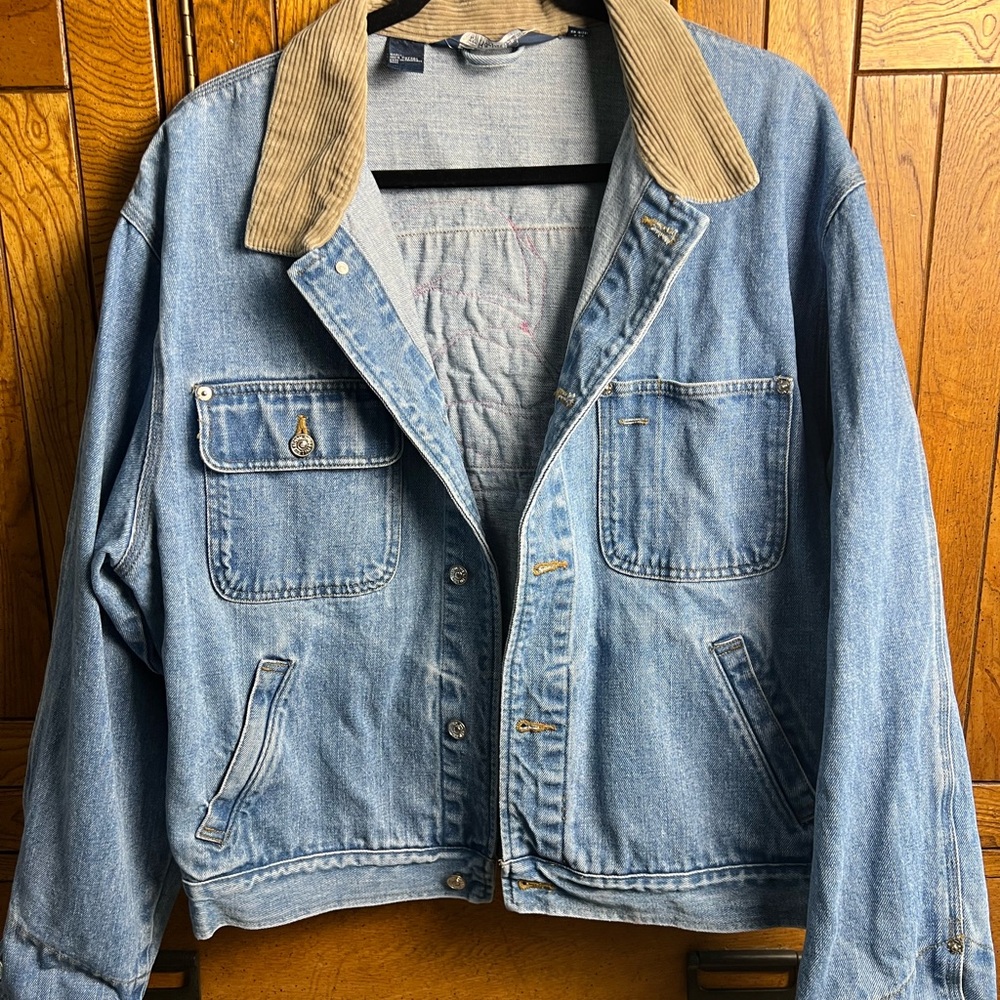 Amazing Vintage Ralph Lauren Polo Denim Jacket with Corduroy Collar